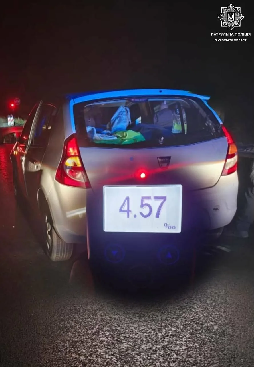 Водій Dacia з 4,57 проміле алкоголю: норма перевищена у 23 рази